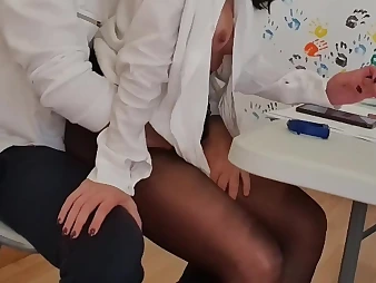 Shy schoolgirl in tights prays for educator's orgy and gets penetrated rigid