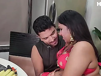See Kalpesh, Indian MUMMY with big hooters, disrobe down to uncover her humid coochie and take Devar Ji's big black cock in her
