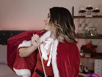 Jay Romero & Chanel Camryn seduce and lick each other's cunts for Christmas