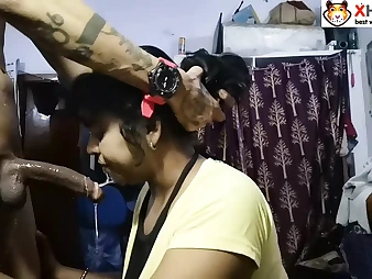My Indian sister gets her face filled with jizz while I witness in Hindi