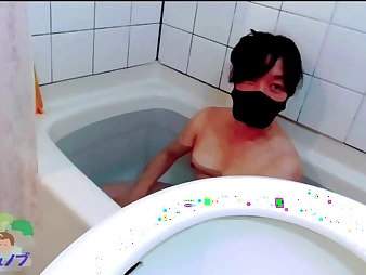 Chidori-and-nobu's diminutive udders get live-streamed in super-fucking-hot Asian tubbing act