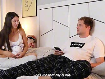 MyHornyKitty and her stepbro plot a sofa turn attention to a super-hot flow in their taut cootchie!
