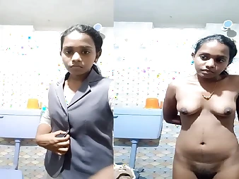 Naughty Indian teen designing duration doll anorak