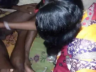 Hot Desi wife around huge tits & arse takes a cum saddle with in her mouth in Desi torridness