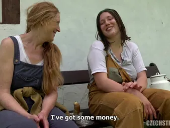 Ginger Mi & Aleya Sun find creditable up get under one's ass in public like wild Czech MILFs