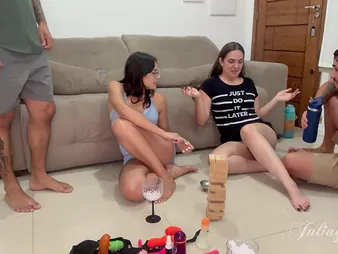 AngellApolo & JuliaGoddesss swap partners in hot real-life sexual connection party with a intertwine - pt1