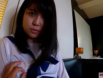 Mao Saka, a young and inexperienced Asian, gets fingered and toyed to culmination familiarize with