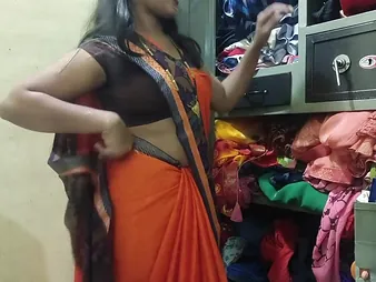 A downright Desi maid in a saree getting fucked enduring by will not hear of master