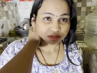 Indian housewife's stunning tits get smashed close to a hot larder sex party!